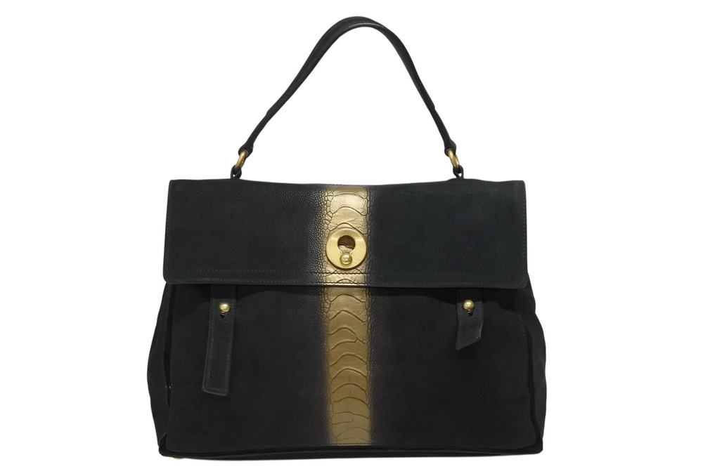 Saint Laurent Muse Two Bag Leather Shoulder Bag Black